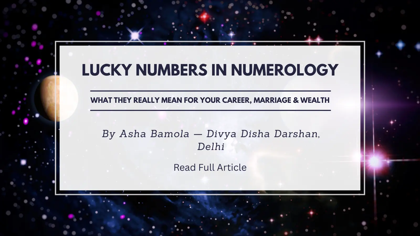 Lucky Numbers in Numerology: What They Really Mean for Your Career, Marriage & Daily Life